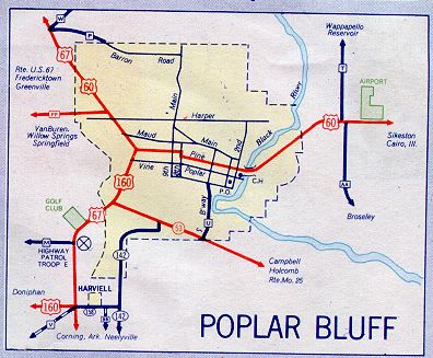 Inset map for Poplar Bluff, Mo. (1957)
