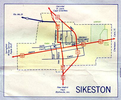 Inset map for Sikeston, Mo. (1957)
