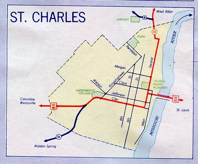 Inset map for St. Charles, Mo. (1957)