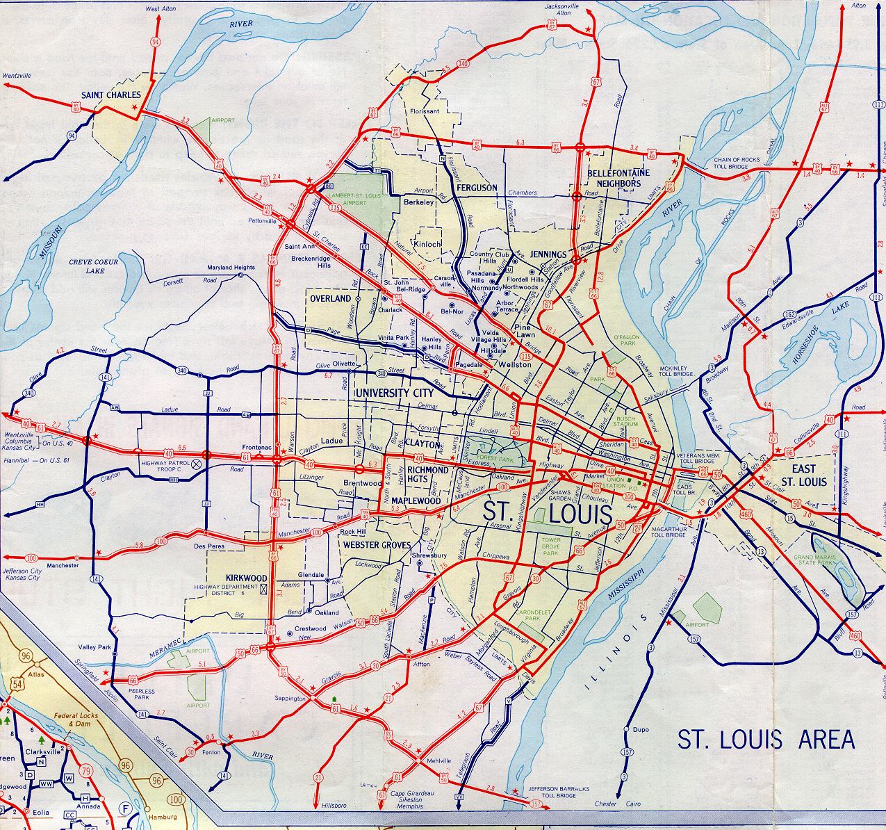 Inset map for St. Louis, Mo. (1957)
