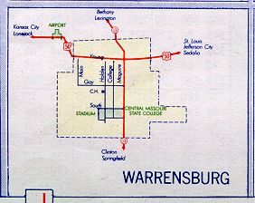 Inset map for Warrensburg, Mo. (1957)