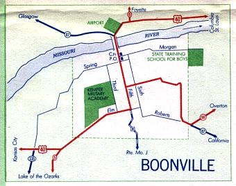 Inset map for Boonville, Mo. (1958)