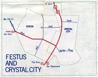 Inset map for Festus and Crystal City, Mo. (1958)
