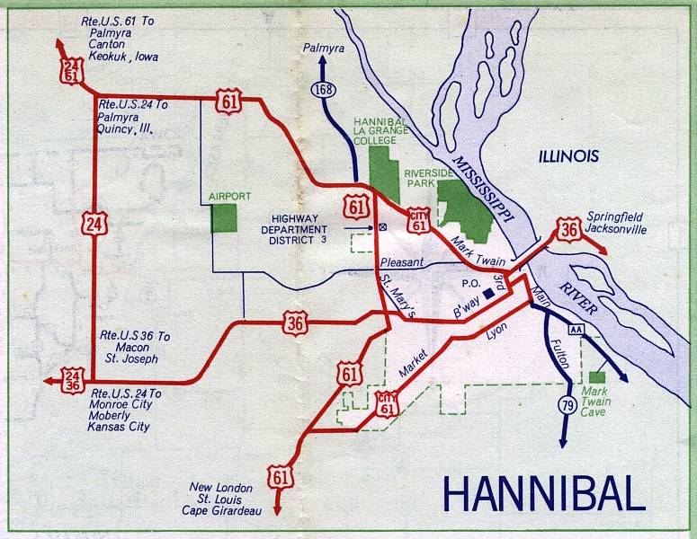 Inset map for Hannibal, Mo. (1958)
