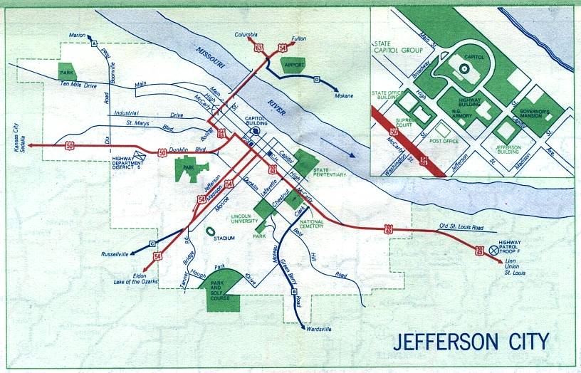 Inset map for Jefferson City, Mo. (1958)