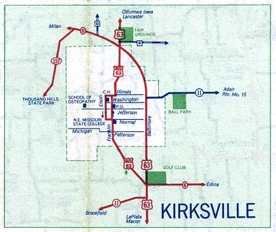 Inset map for Kirksville, Mo. (1958)
