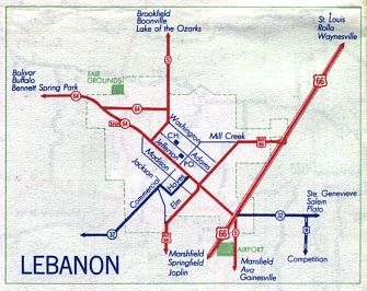 Inset map for Lebanon, Mo. (1958)