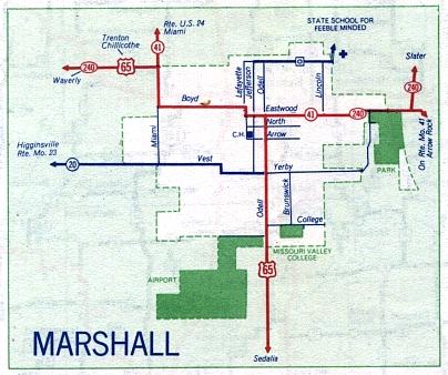 Inset map for Marshall, Mo. (1958)