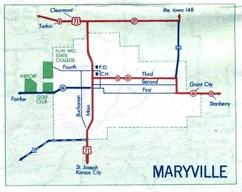 Inset map for Maryville, Mo. (1958)
