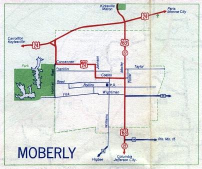 Inset map for Moberly, Mo. (1958)
