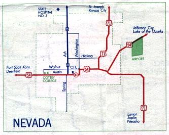 Inset map for Nevada, Mo. (1958)
