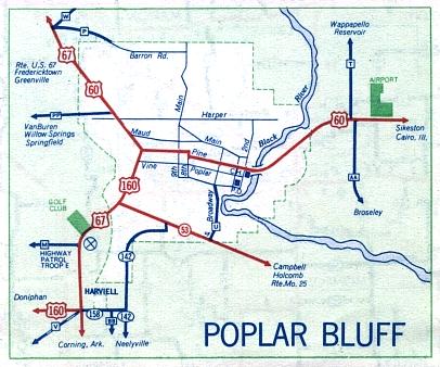 Inset map for Poplar Bluff, Mo. (1958)