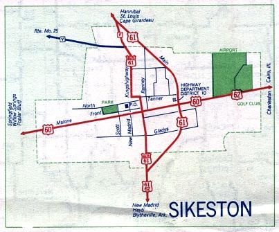 Inset map for Sikeston, Mo. (1958)