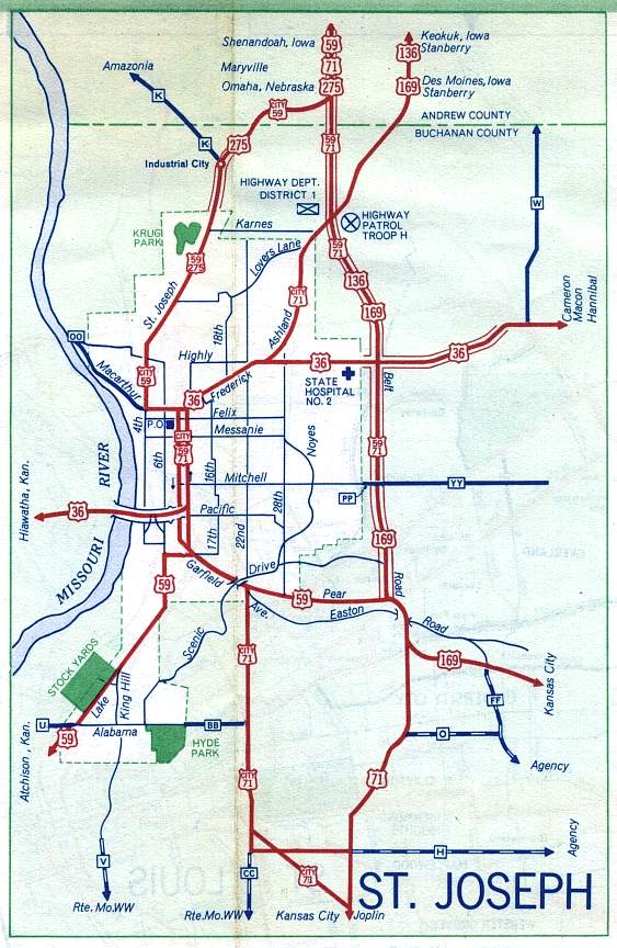 Inset map for St. Joseph, Mo. (1958)