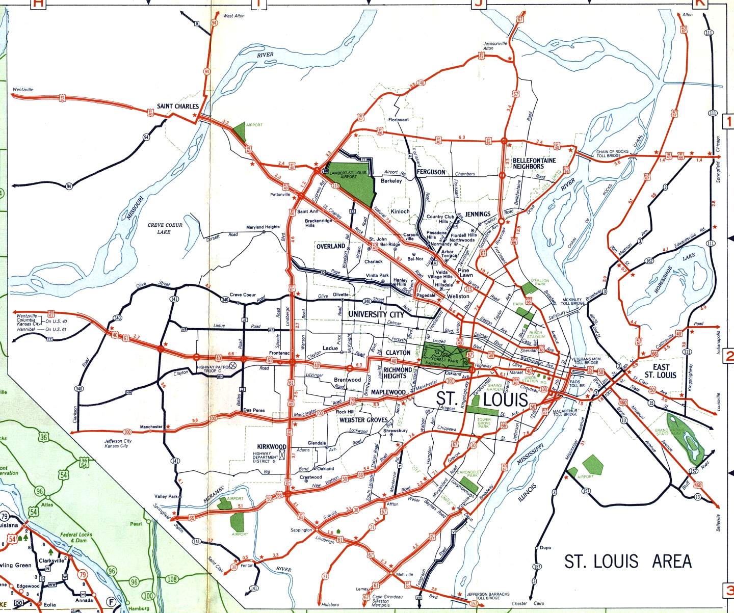 Inset map for St. Louis, Mo. (1958)