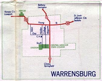 Inset map for Warrensburg, Mo. (1958)