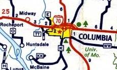 Appearance of Interstate 70 on 1959 map