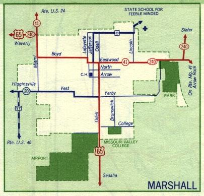 Inset map for Marshall, Mo. (1959)