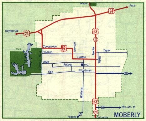 Inset map for Moberly, Mo. (1959)