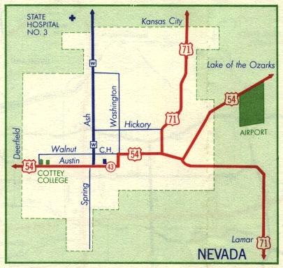 Inset map for Nevada, Mo. (1959)