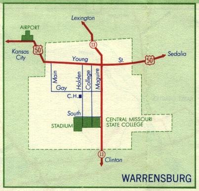 Inset map for Warrensburg, Mo. (1959)