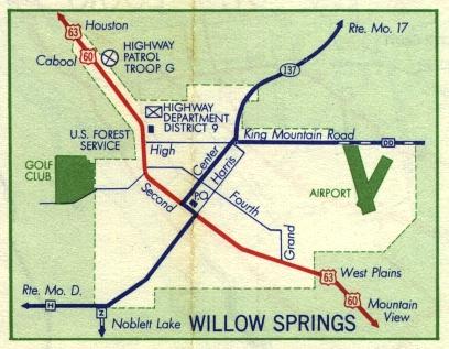 Inset map for Willow Springs, Mo. (1959)
