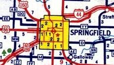 Appearance of Interstate 44 on 1959 map