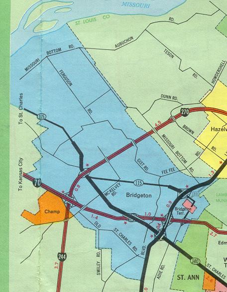 Inset map for Bridgeton, Mo. (1969)