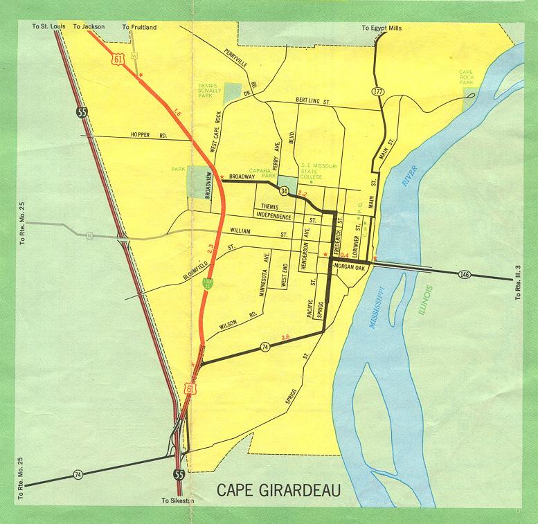 Inset map for Cape Girardeau, Mo. (1969)