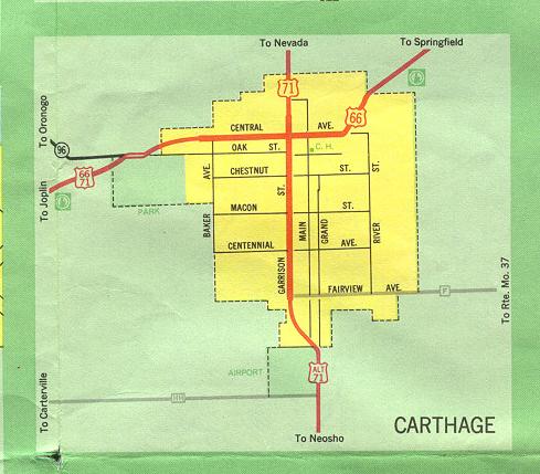 Inset map for Carthage, Mo. (1969)