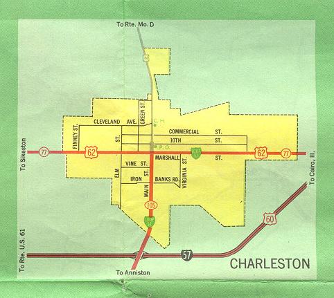 Inset map for Charleston, Mo. (1969)