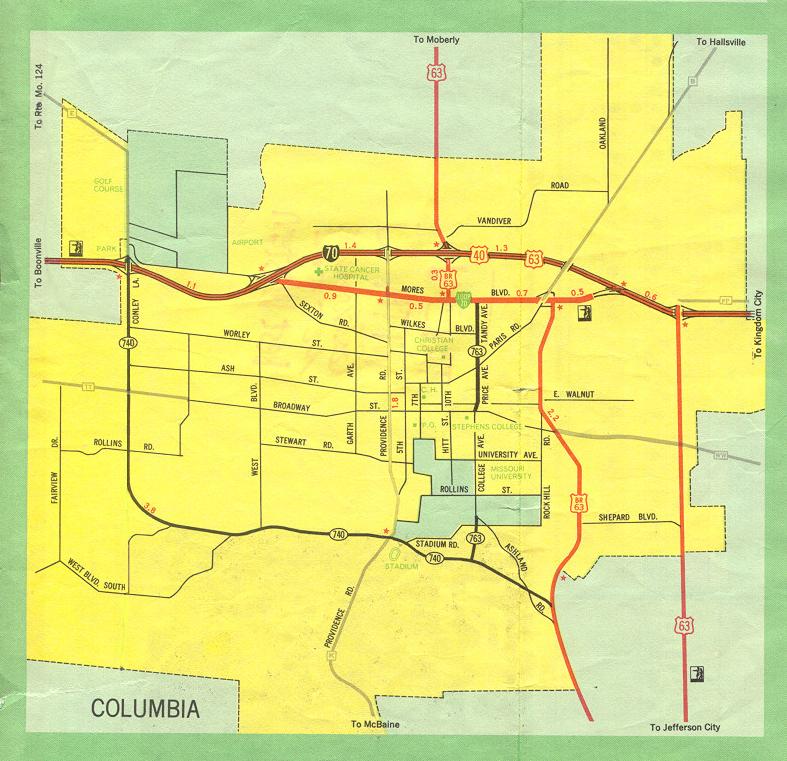 Inset map for Columbia, Mo. (1969)