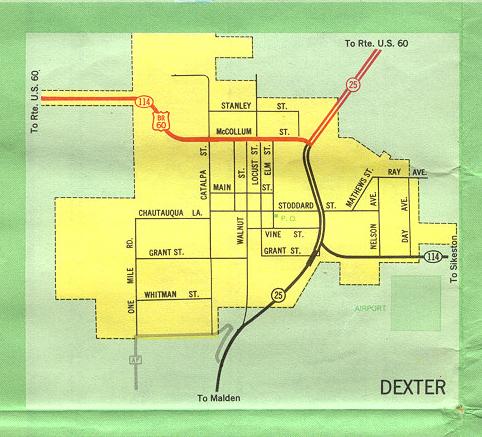 Inset map for Dexter, Mo. (1969)