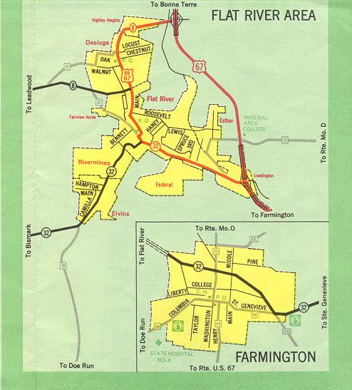 Inset map for Flat River and Farmington, Mo. (1969)