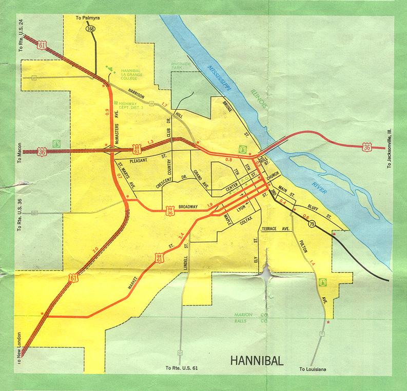 Inset map for Hannibal, Mo. (1969)