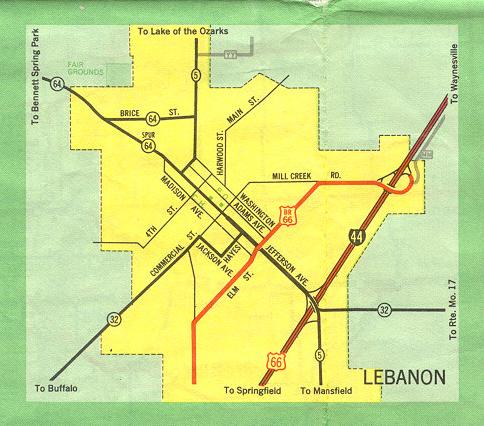Inset map for Lebanon, Mo. (1969)