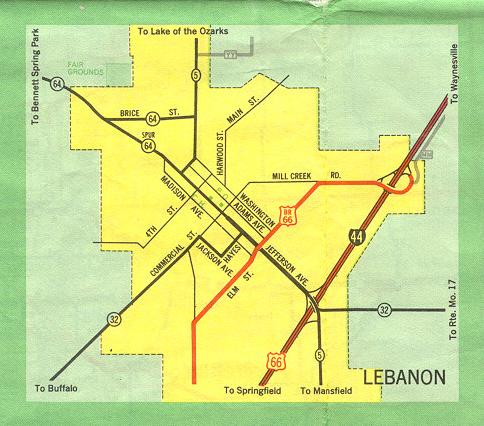 Inset map for Lebanon, Mo. (1969)