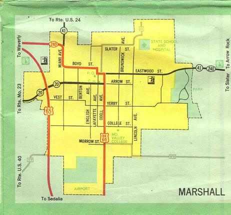 Inset map for Marshall, Mo. (1969)