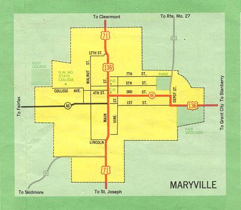 Inset map for Maryville, Mo. (1969)