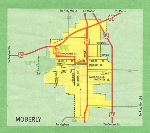 Inset map for Moberly, Mo. (1969)