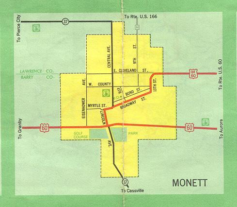 Inset map for Monett, Mo. (1969)