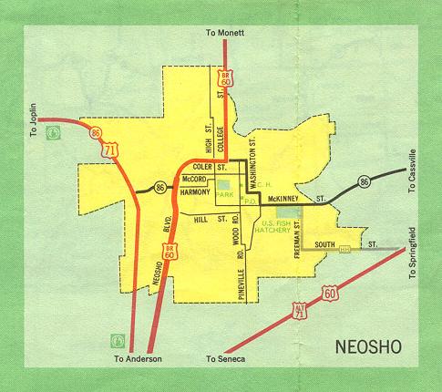Inset map for Neosho, Mo. (1969)