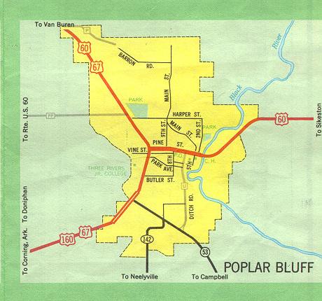 Inset map for Poplar Bluff, Mo. (1969)