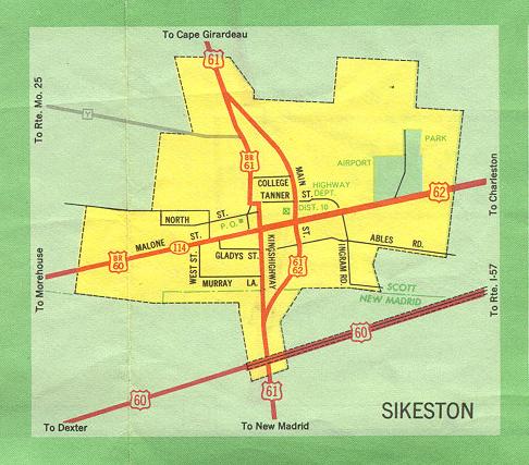 Inset map for Sikeston, Mo. (1969)