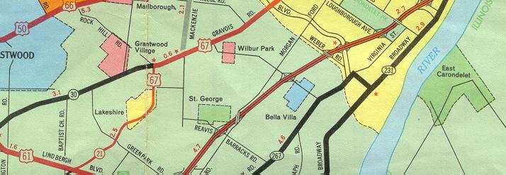 Inset map for South St. Louis County, Mo. (1969)