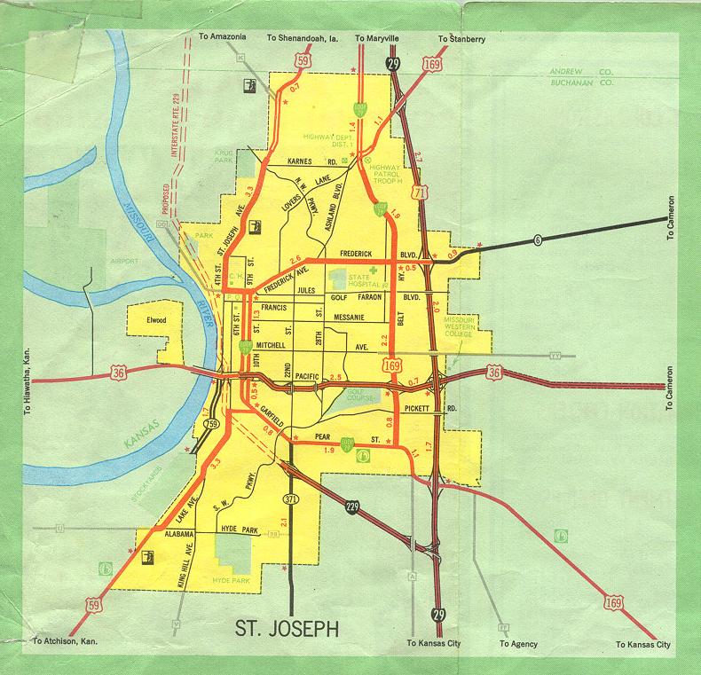 Inset map for St. Joseph, Mo. (1969)