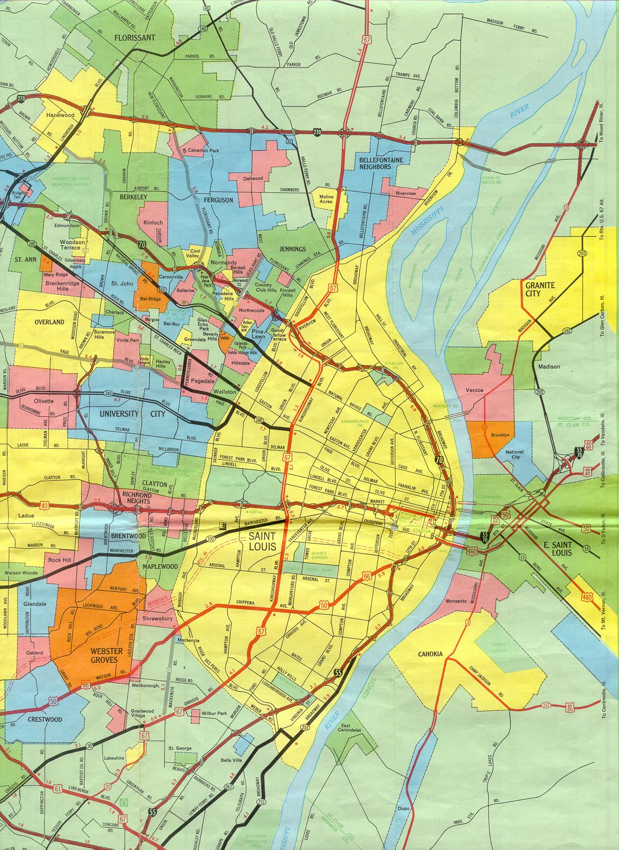 Inset map for St. Louis, Mo. (1969)