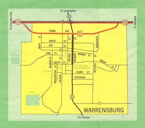 Inset map for Warrensburg, Mo. (1969)
