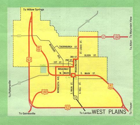 Inset map for West Plains, Mo. (1969)