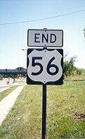 Sign at end of US 56, Kansas City, Missouri